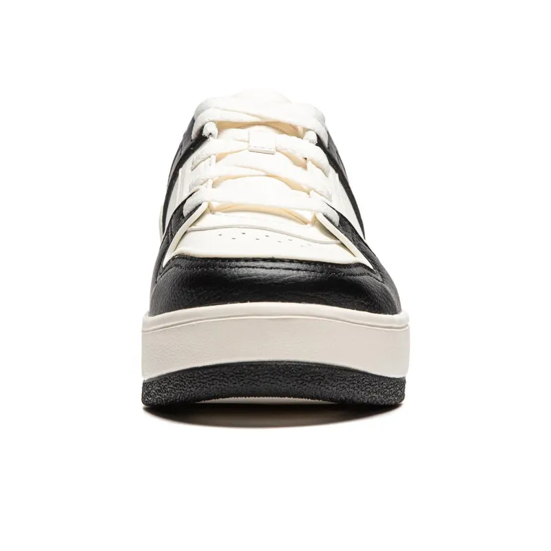 LiNing Cheese Slip Resistant Low Top Skateboard Shoes Women's Black White-4