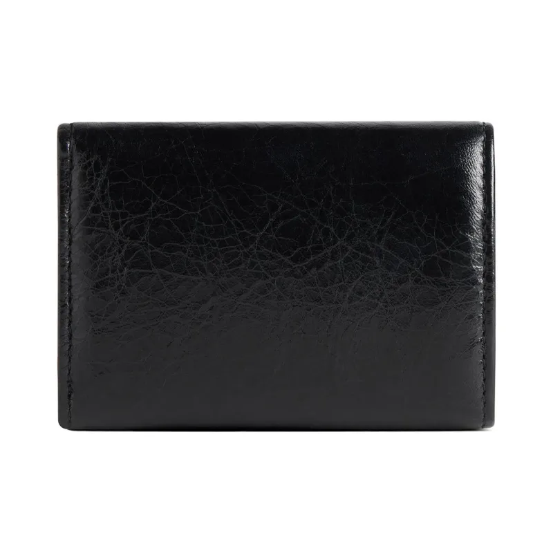Balenciaga Arena Lambskin Wallet Mini Women's Black-1