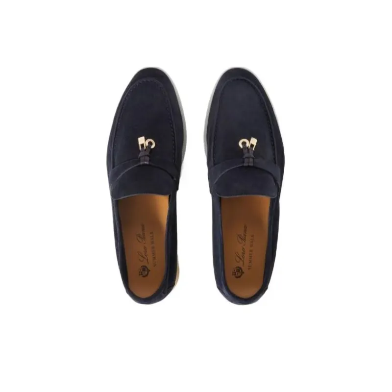 Loro Piana Casual Single Shoes Women's Dark Blue-4
