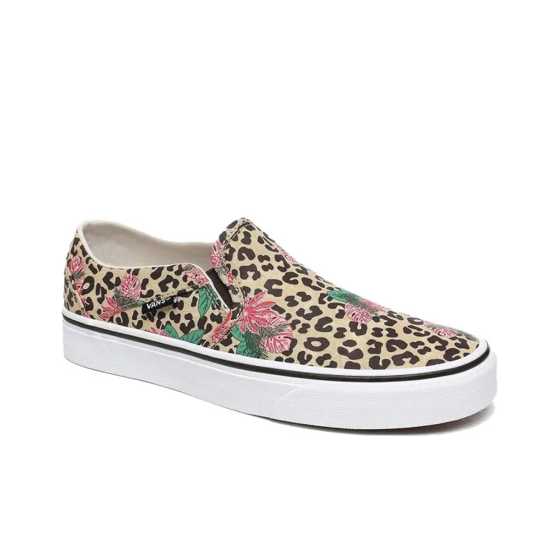 Vans Asher Ginger Cheetah Sneakers Low-Top Skateboard Shoes Unisex Yellow-2