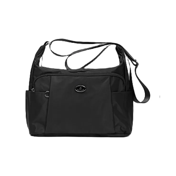 FOUVOR Oxford Shoulder Bag Crossbody Bag Medium Size Women's Chestnut Red/Classic Black/Romantic Purple-3