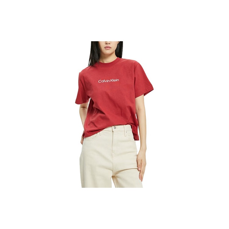 Calvin klein white and red t shirt on sale