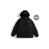 [Hooded with Placket] Black