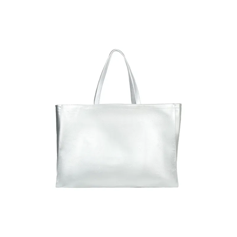 CANOTWAIT_ Polyester Tote Handbag, Shoulder Bag Large Size Unisex Black/Coffee/Pink/Silver-3