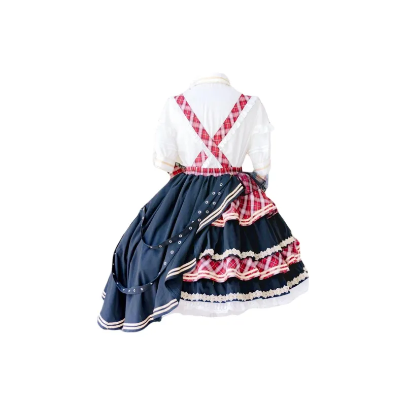 Short Sleeved Dresses Women's Red-1