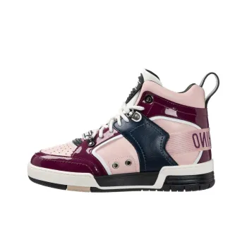 MOSCHINO High Top Skateboard Shoes Women's Burgundy