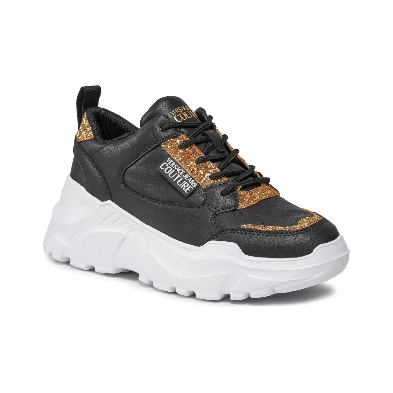 VERSACE JEANS Couture Logo-patch Glitter-detailing Sneakers-1