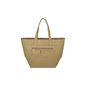 ZARA Cow Leather Tote Bag Shopping Bag Shoulder Bag Handbag Large Size Women's Zebra Print Brown Yellow