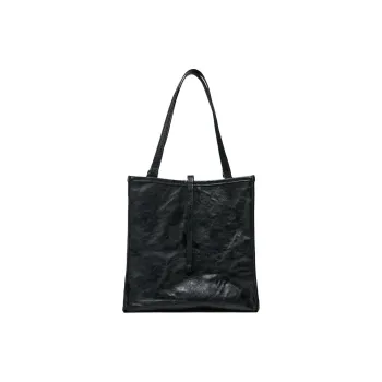ZARA Polyurethane Tote Bag Shopping Bag Shoulder Bag Handbag Large Size Women's Black