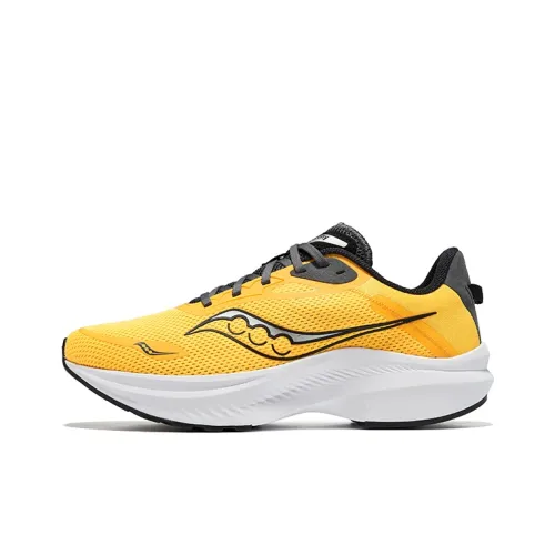 Saucony Axon 3 Cushioning Low Top Casual Running Shoes Men's Yellow Black