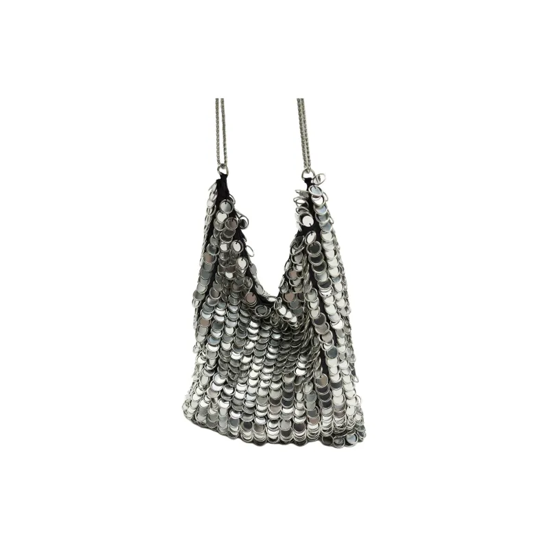 ZARA Polyester Handbag Shoulder Bag Women's Silver-3