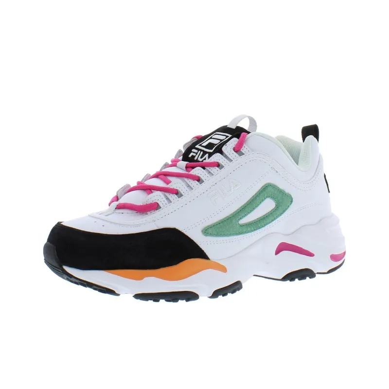 FILA Disruptor Cushioning, Wear Resistant Low Top Casual Shoes Women's Black White Green-0