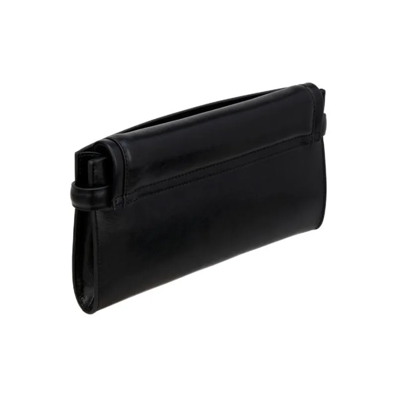 ZARA Cow Leather Envelope Bag Clutches Mini Women's Black-2