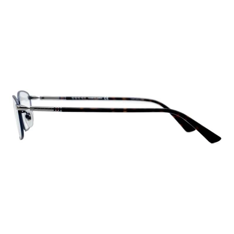 GUCCI Metal Irregular Shape Eyeglass Frames Men's Blue-3