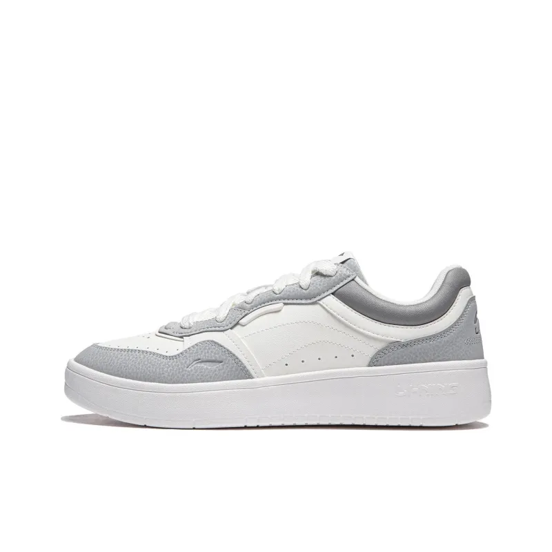 LiNing Line 2.0 At The Beginning V2 Anti Slip Wear Resistant Skateboard Shoes Men's White Gray-0
