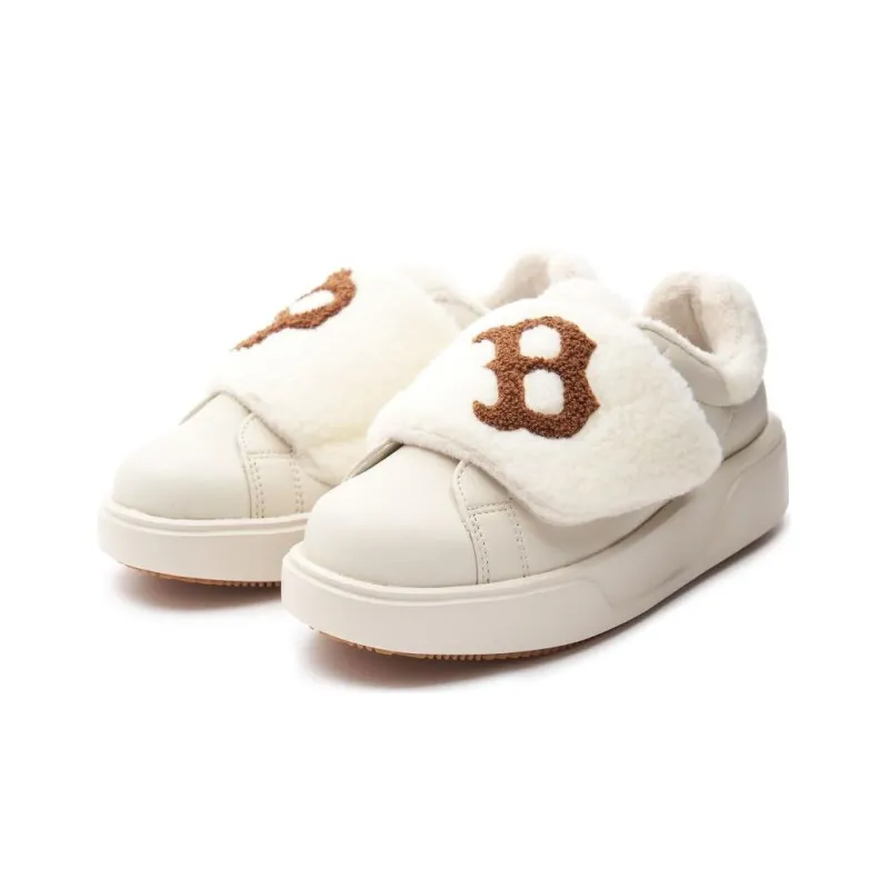 MLB Chunky Classic A FLEECE Slip Resistant Low Top Casual Shoes Unisex Ecru-2