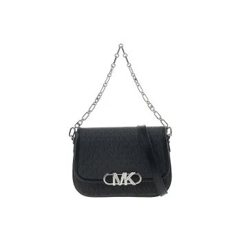 MICHAEL KORS Canvas With Leather One Shoulder Crossbody Canvas Bag Handbag Women's Black