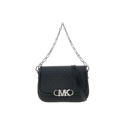 MICHAEL KORS Canvas With Leather One Shoulder Crossbody Canvas Bag Handbag Women's Black