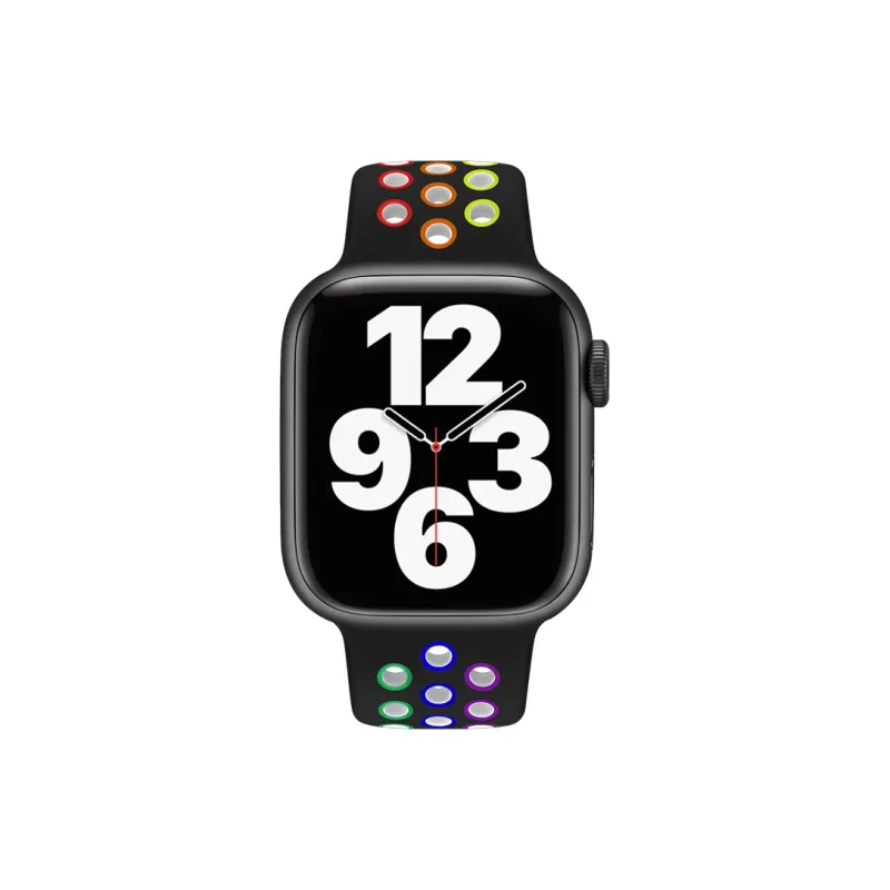 MILANQIAN M&Q Apple Compatibility Watch Band 38 45mm Watch Dial All Silicone Material-1