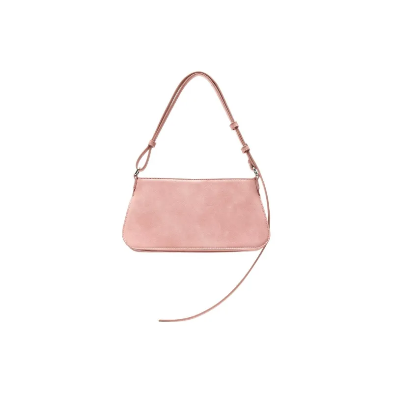 ZARA Polyurethane Shoulder Bag Handbag Shoulder Bag Women's Peach Pink-0