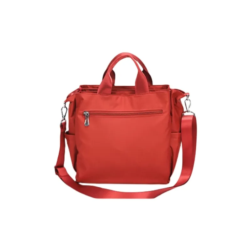 FOUVOR Nylon Fabric Handbag Large Size Women's Red/Black/Smoke Gray-2