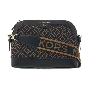 MICHAEL KORS Jet Set Fabric With Cow Leather Shoulder Bag Crossbody Bag Women's Black & Brown
