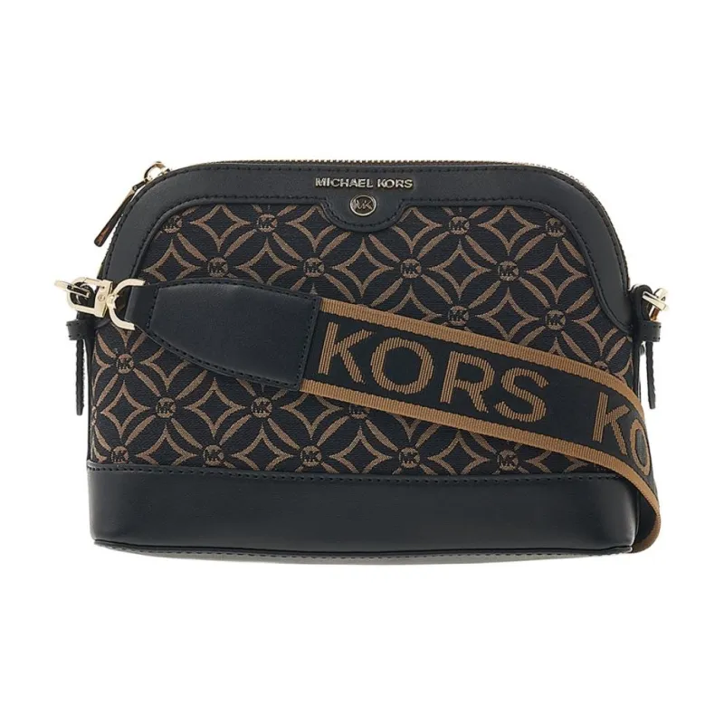 MICHAEL KORS Jet Set Fabric With Cow Leather Shoulder Bag Crossbody Bag Women's Black & Brown-0