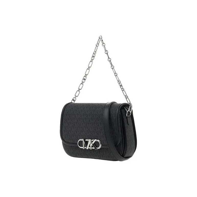 MICHAEL KORS Canvas With Leather One Shoulder Crossbody Canvas Bag Handbag Women's Black-1