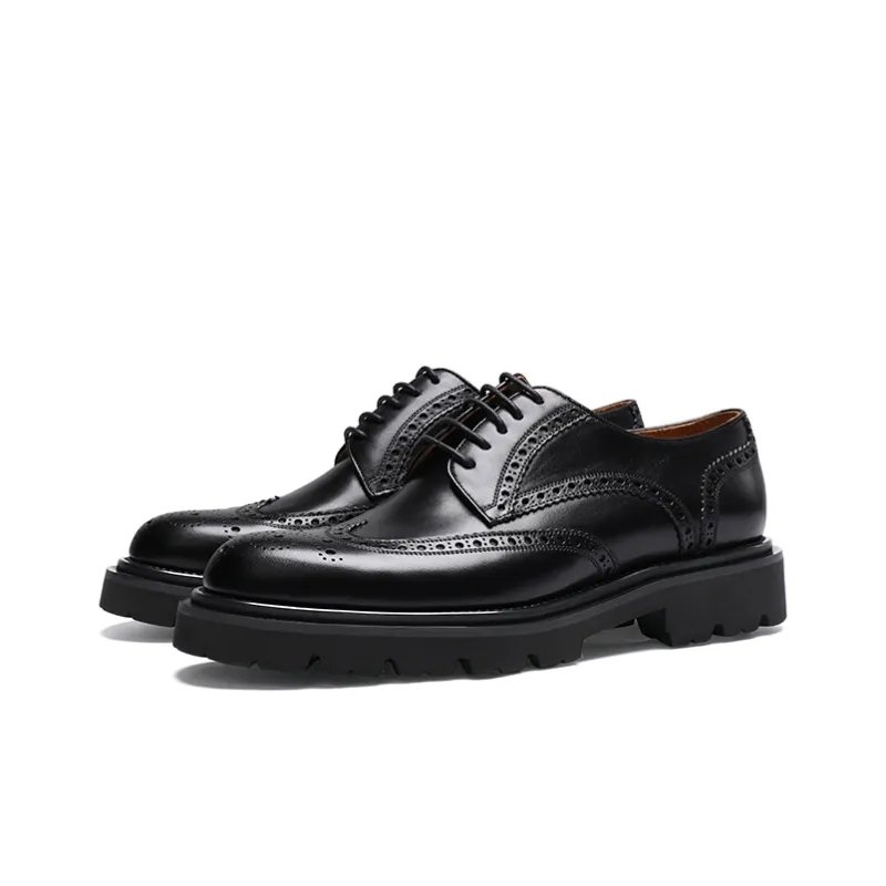 IGESHI Casual Leather Shoes Men's Black-3