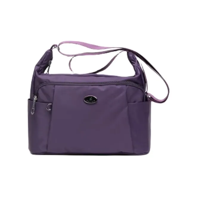 FOUVOR Oxford Shoulder Bag Crossbody Bag Medium Size Women's Chestnut Red/Classic Black/Romantic Purple-6