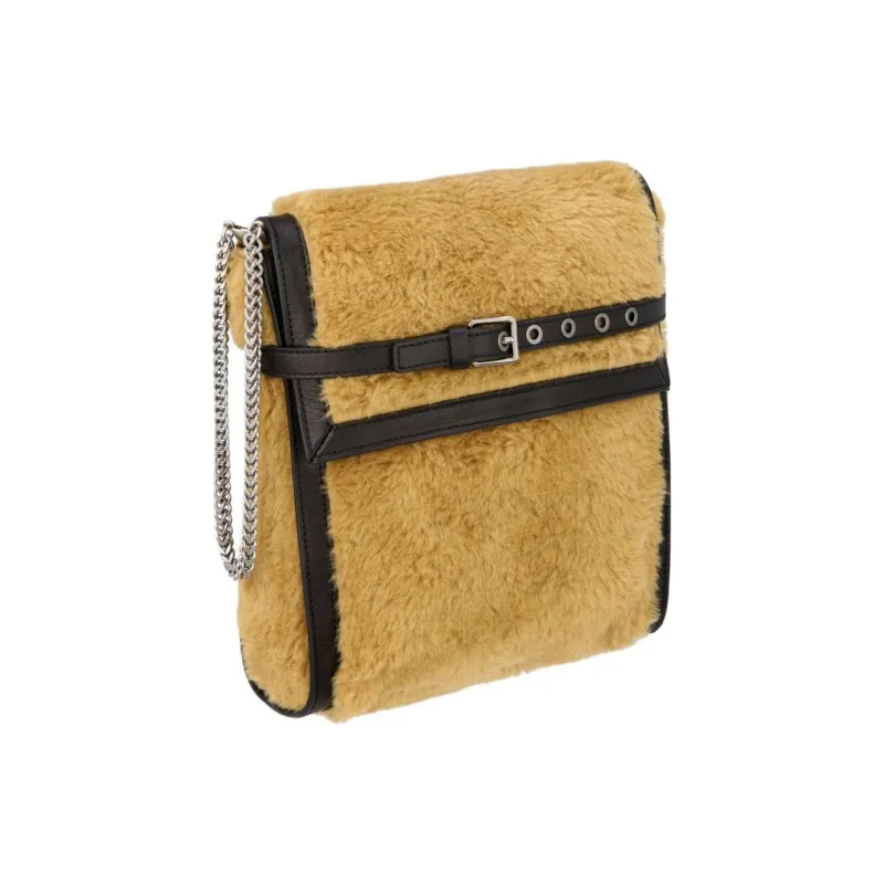 ZARA Polyester Cow Leather Patchwork Envelope Bag Clutches Mini Women's Brown-1