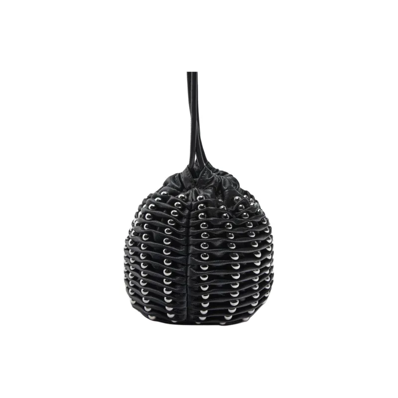 ZARA Polyurethane Bucket Bags Crossbody Bag Shoulder Bag Women's Black-1