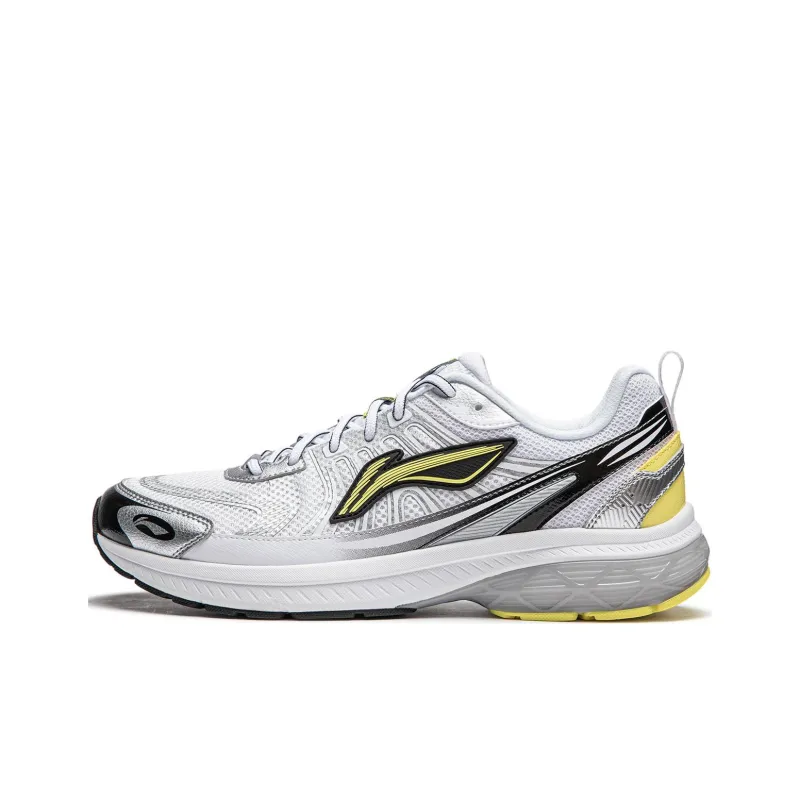 LiNing Shake 1.0 V3 Cushioning Wear Resistant Low Top Casual Running Shoes Men's White Silver-0
