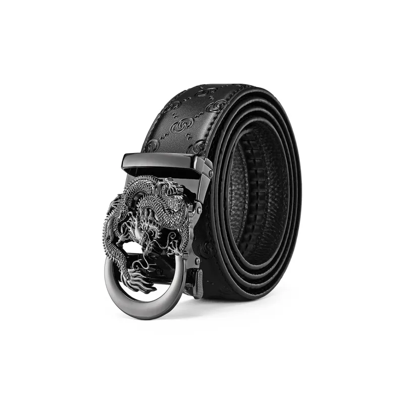 FAIRWHALE Cow Leather Belt Men's Width 3.5CM-1