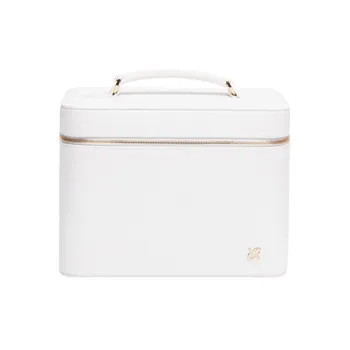RAPPORT Leather Makeup Box Jewelry Box Storage Bag Women's White
