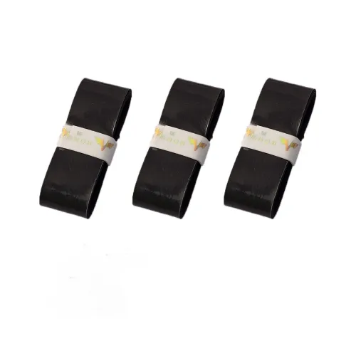 Hongjian Badminton Grip Tape Pure Black PU Tennis Rackets Fishing Rod Controller Wrapped With Strap Thin 15 Items
