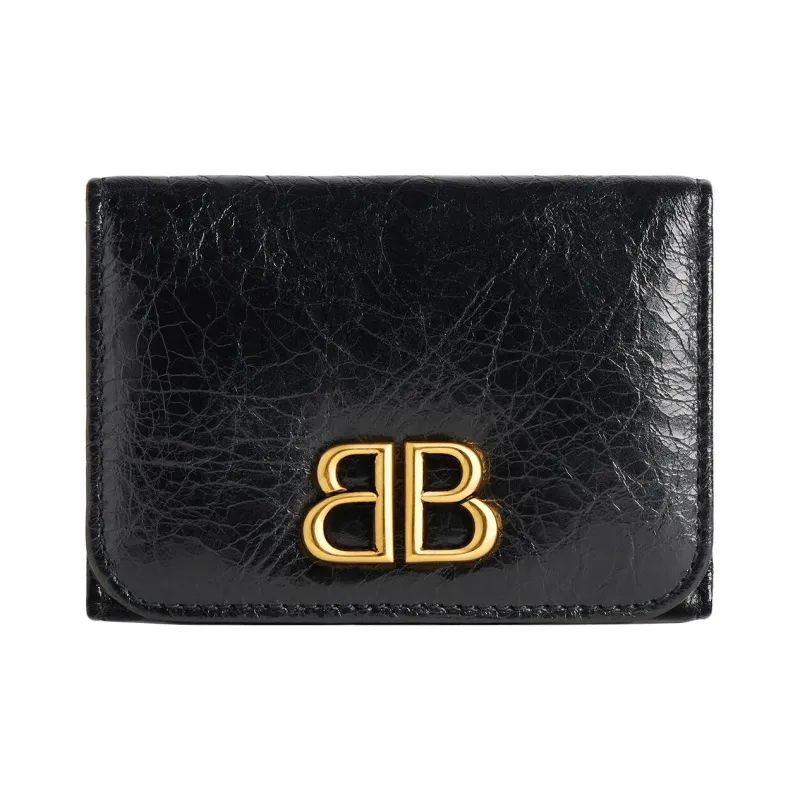 Balenciaga Arena Lambskin Wallet Mini Women's Black-0