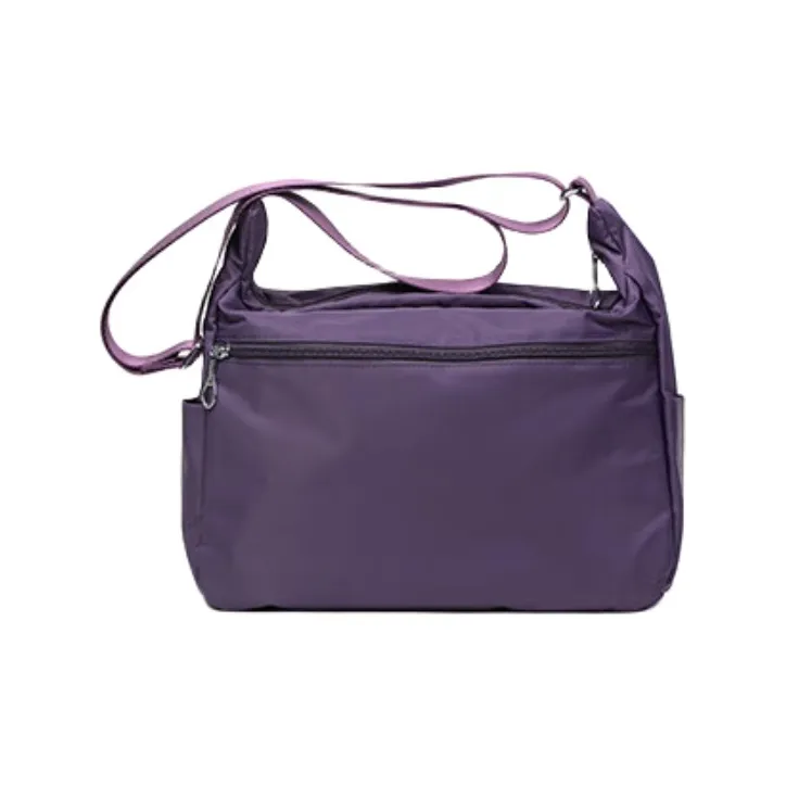 FOUVOR Oxford Shoulder Bag Crossbody Bag Medium Size Women's Chestnut Red/Classic Black/Romantic Purple-8