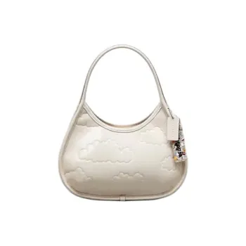 Coachtopia Patent Leather Shoulder Bag Handbags Shoulder Bags Medium Size Women's Ecru