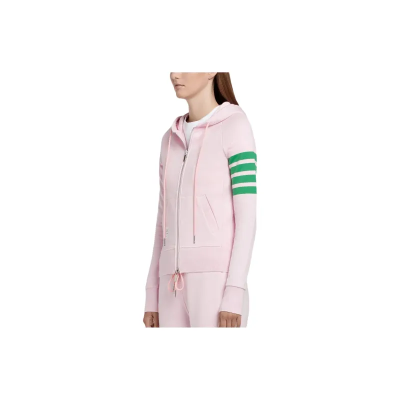 THOM BROWNE· Classic 4 Bar Loopback Hoodie Jackets Coats Women's Light Pink-3
