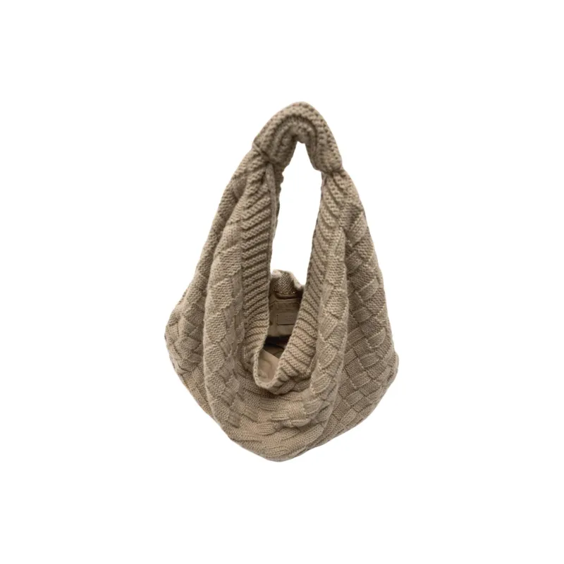 ZARA Mixed Wool Handbag Shoulder Bag Women's Brown-4