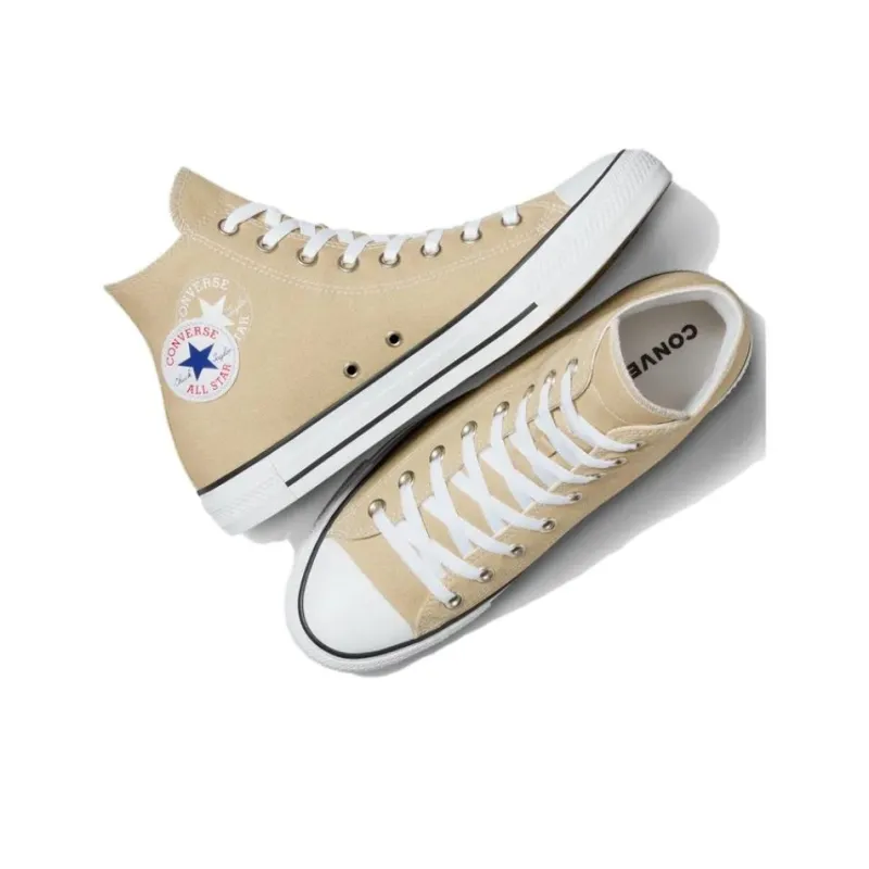 Converse All Star Anti Slip Wear Resistant High Top Canvas Shoes Unisex Beige Yellow-3