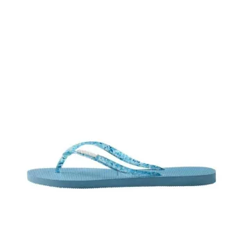 Havaianas Slim Logo Metallic Flip Flops Women's Blue