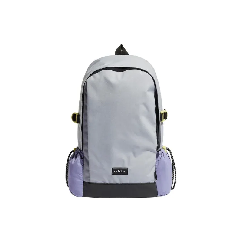 Adidas Neo Recycled Polyester Backpack Medium Size Unisex Light Silver & Purple & Lemon-0