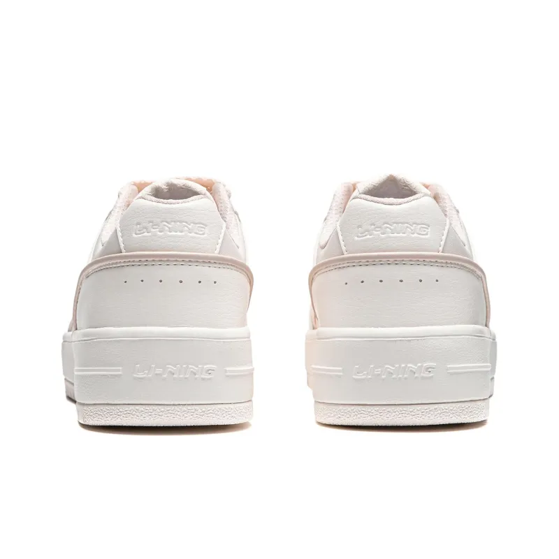 LiNing Cheese Anti Slip Wear Resistant Low Top Skateboard Shoes Women's White Purple-5