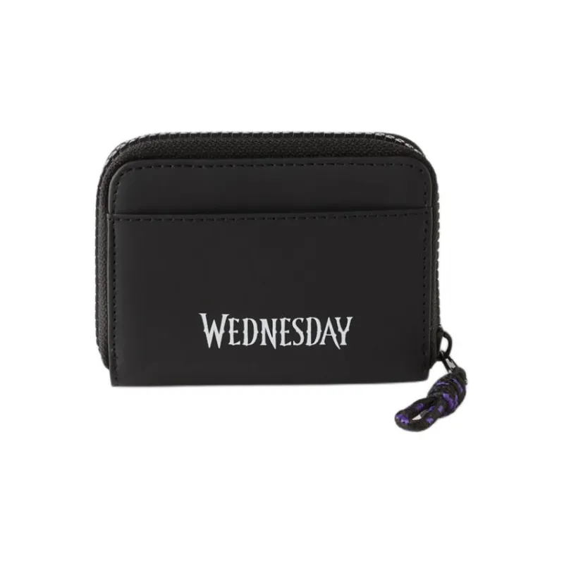 ZARA Wednesday, Collaboration PU Polyurethane Wallet Regular Women's Black-2