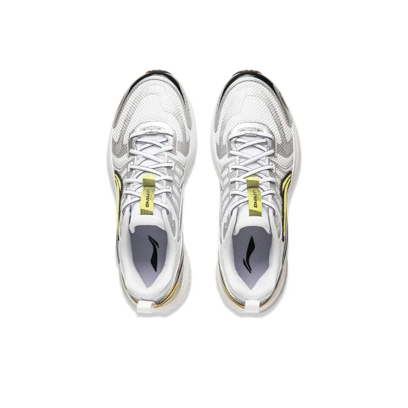 LiNing Shake 1.0 V3 Cushioning Wear Resistant Low Top Casual Running Shoes Men's White Silver-3