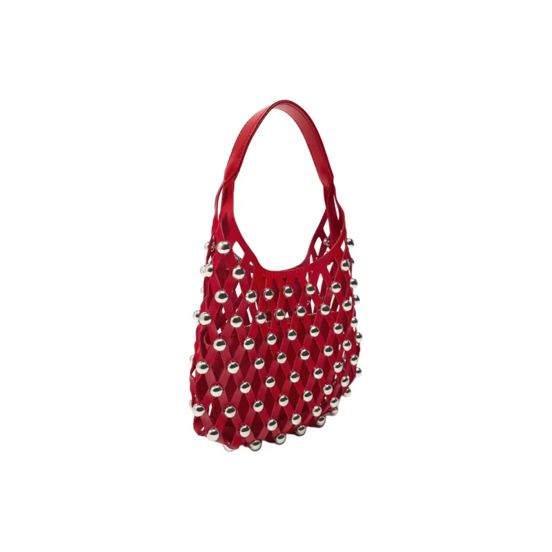 ZARA PU Handbag Shoulder Bag Crossbody Bag Mini Women's Red-1