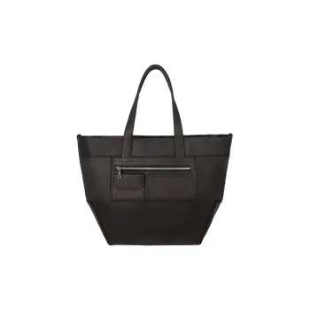 ZARA Cow Leather Tote Bag Shopping Bag Shoulder Bag Handbag Large Size Women's Black