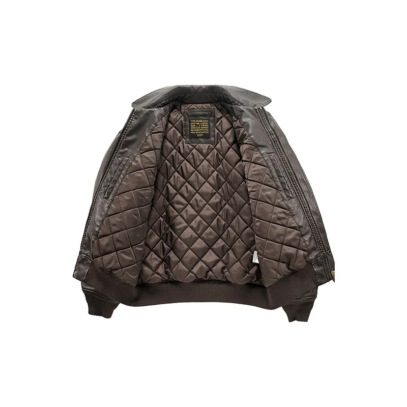 VIP Solid Color Badge Embroidery Padded Thickened Loose Fit Lapel Pilot Warm Puffer Jacket Unisex-7
